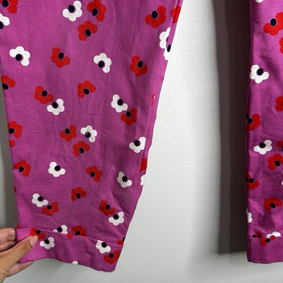 Boden Pink Red Floral Sorrento Ankle Skimmer Resort Pants 10P Ditzy Boho Preppy - Picture 6 of 13